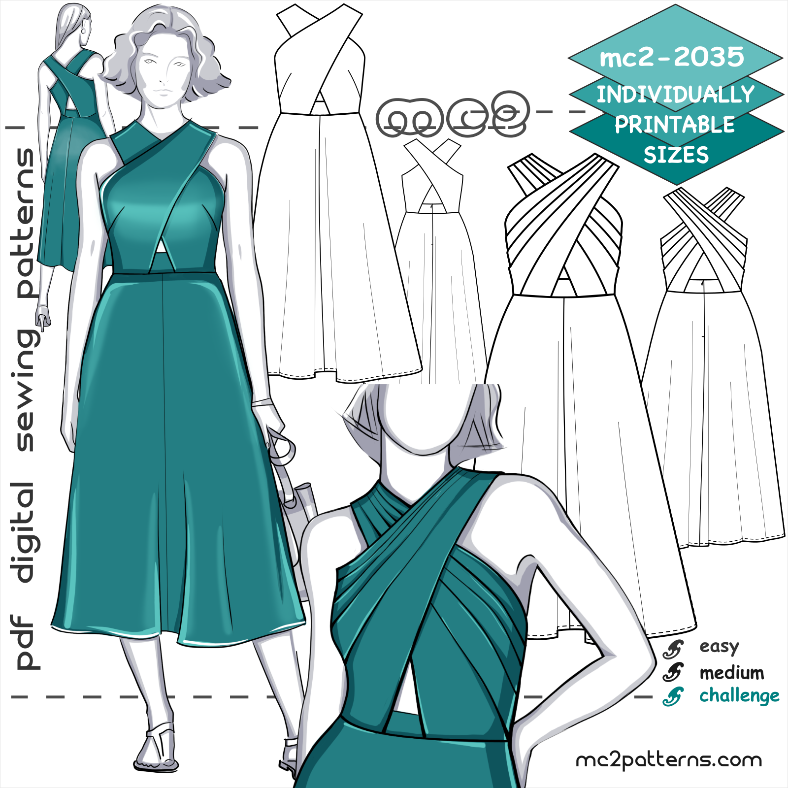 Pleated Bodice Dress Pattern