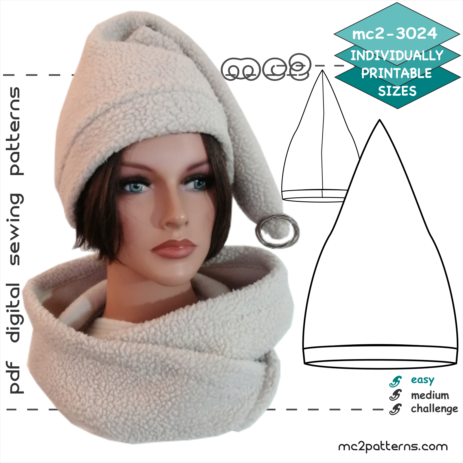 Knit Beanie Printable Free Beanie Sewing Pattern Pointed Beanie