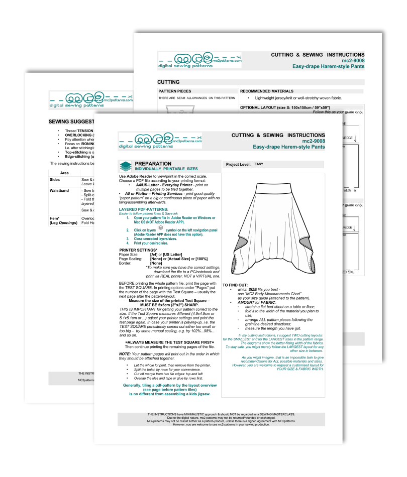 Harem-style Easy-to-Make Pants