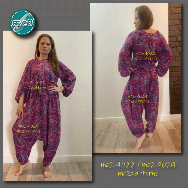 Pull-on Harem Pants Loose-fit Dropped-crotch / mc2-9029