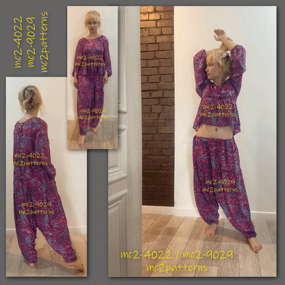 Pull-on Harem Pants Loose-fit Dropped-crotch