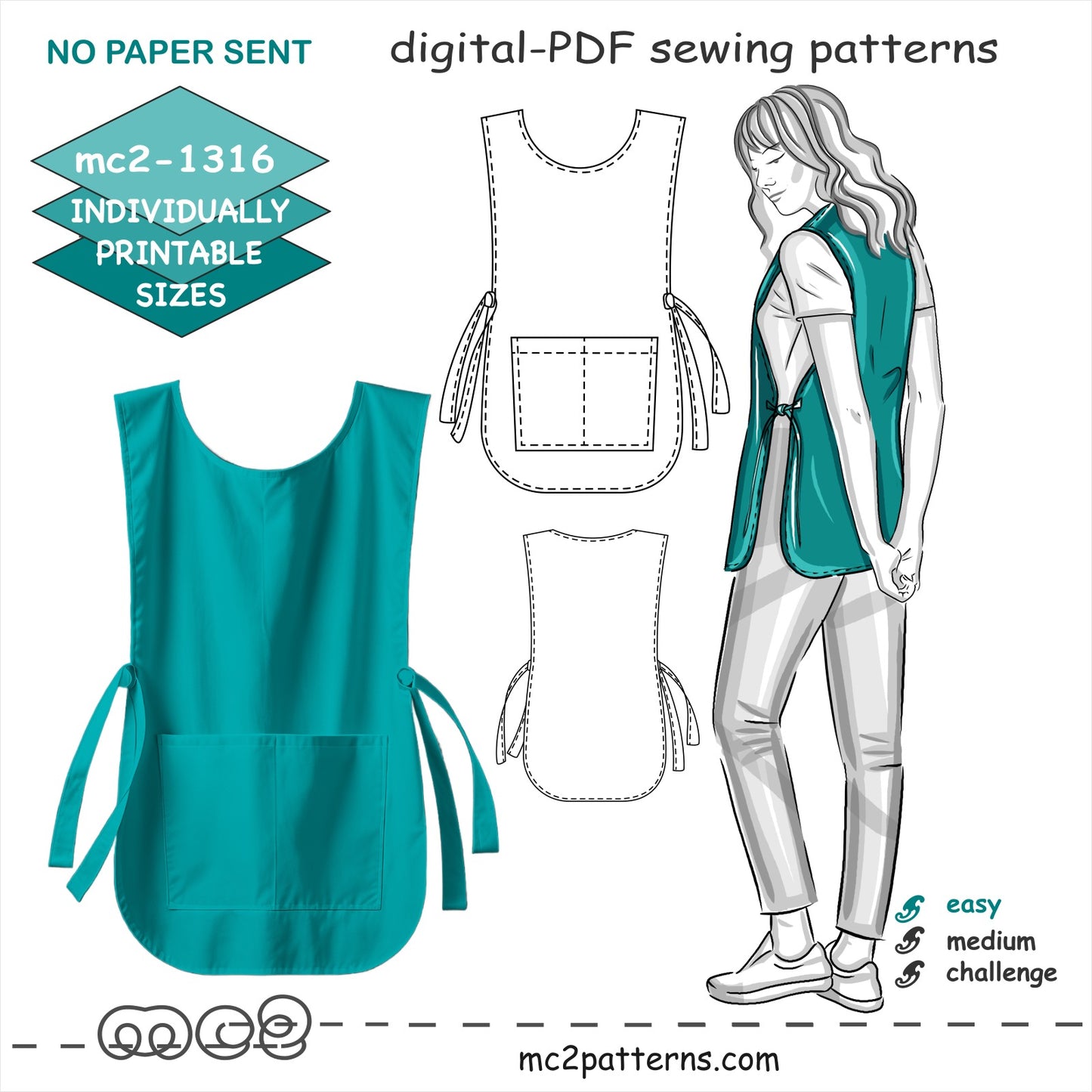 Classic Tabard-Apron Easy-to-make