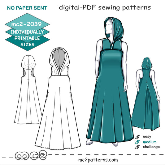 Racer-back Hoodie Tent Dress Maternity-suitable