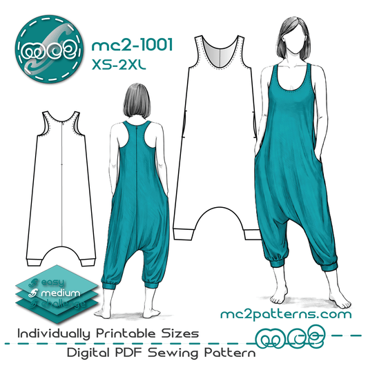 Harem-style Jumpsuit, Racer-back / mc2-1001