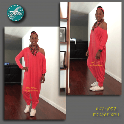 Exaggerated-length Harem-style Jumpsuit / mc2-1002