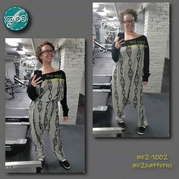 Exaggerated-length Harem-style Jumpsuit / mc2-1002