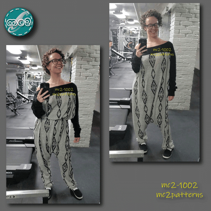 Exaggerated-length Harem-style Jumpsuit / mc2-1002