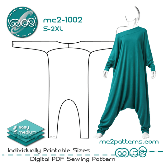 Exaggerated-length Harem-style Jumpsuit / mc2-1002