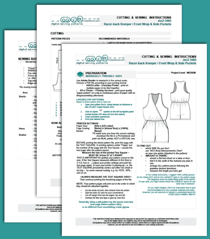Racer-back Romper with Front Wrap & Side Pockets