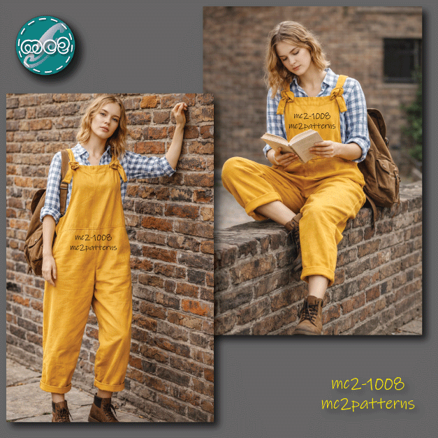 Loose-fit Cropped Overall Jumpsuit / mc2-1008