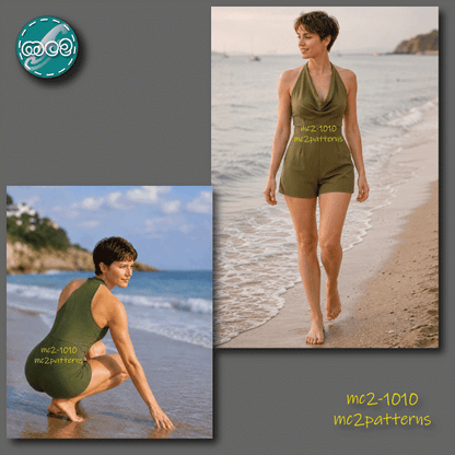 Jumpsuit, Open Shoulders, Cowlneck, High-waisted Palazzo / mc2-1010