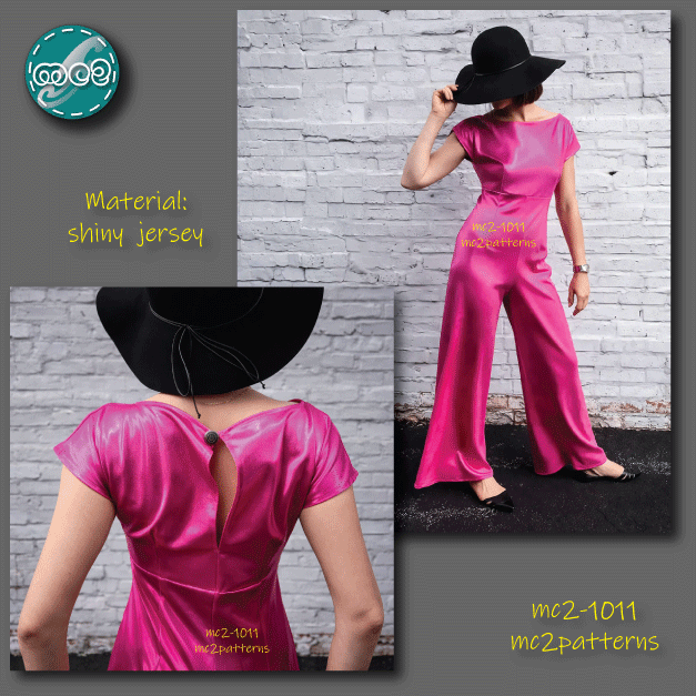 Jumpsuit, Boat-neck, High-waisted Palazzo / mc2-1011