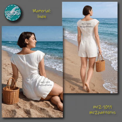 Jumpsuit, Boat-neck, High-waisted Palazzo / mc2-1011