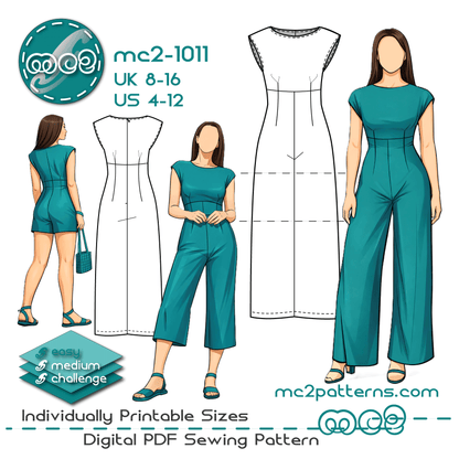 Jumpsuit, Boat-neck, High-waisted Palazzo / mc2-1011