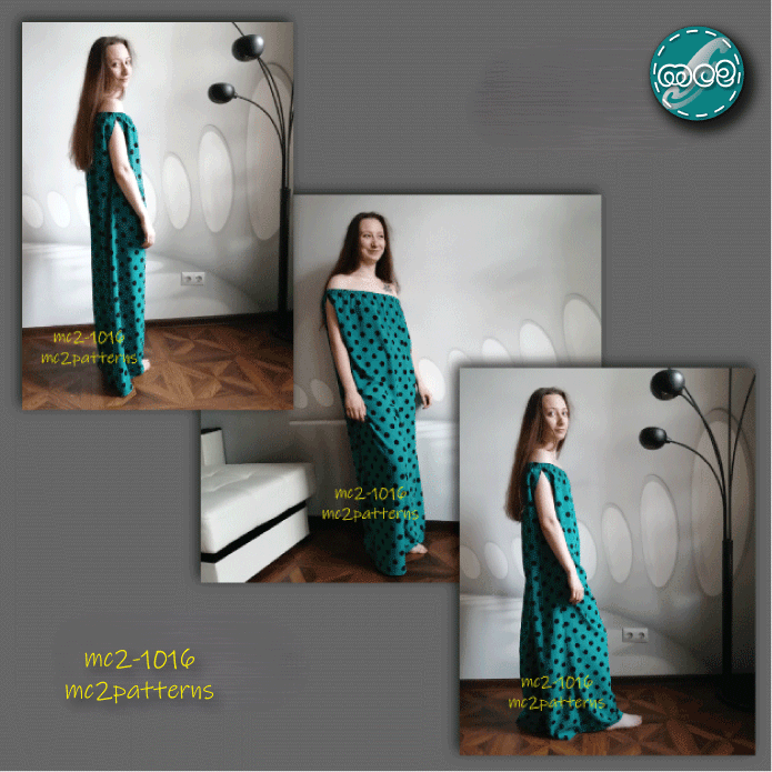 Off-shoulder Playsuit-Dress Boho Maxi / mc2-1016