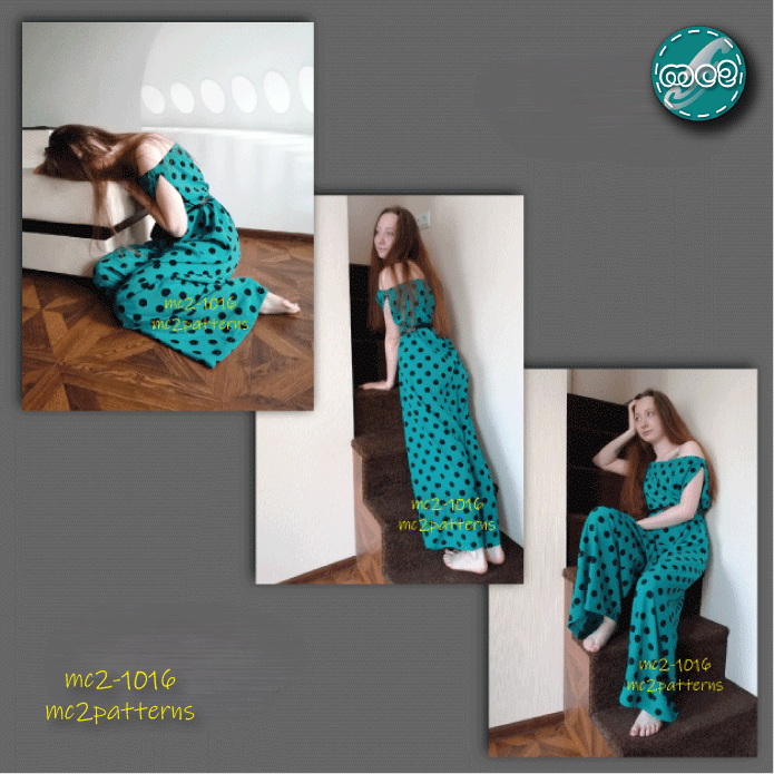 Off-shoulder Playsuit-Dress Boho Maxi / mc2-1016