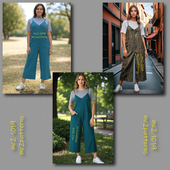 Loose Jumpsuit with Cropped Palazzo Bottom