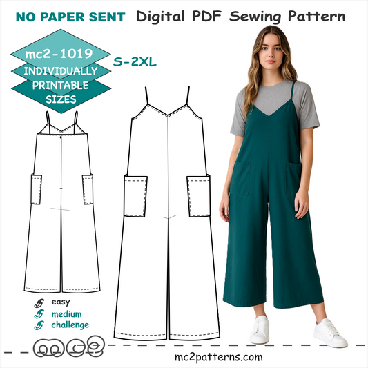 Loose Jumpsuit with Cropped Palazzo Bottom