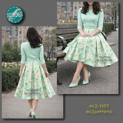 Deep-Pleated Flared Skirt / mc2-1107