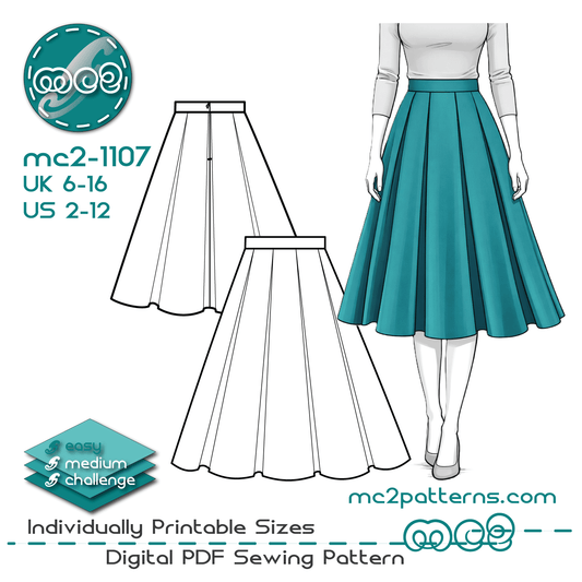 Deep-Pleated Flared Skirt / mc2-1107