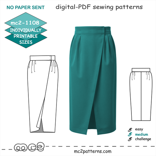 Tulip Wrap Skirt No-side-seam
