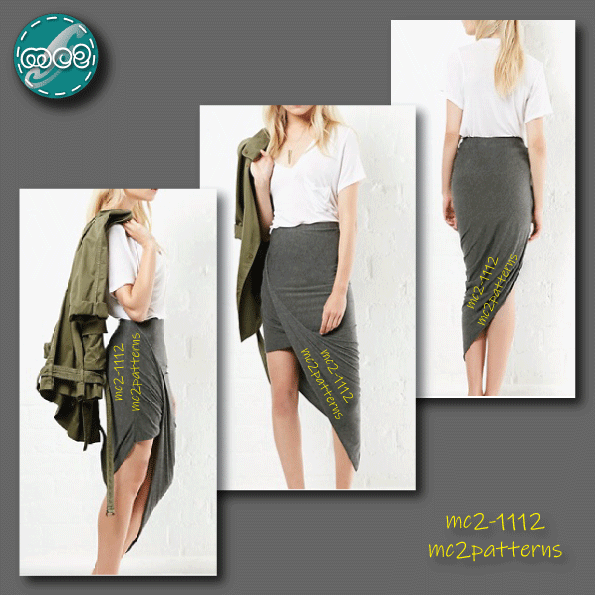Easy-to-Make Jersey Twisted High-Low Skirt / mc2-1112