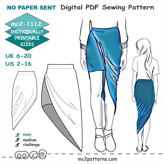 Easy-to-Make Jersey Twisted High-Low Skirt