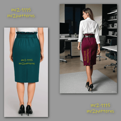 Paper-bag Pencil Skirt with Back Vent