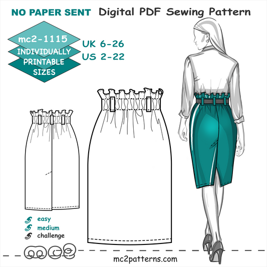 Paper-bag Pencil Skirt with Back Vent