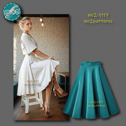 Classy Circle Skirt with Zipper / mc2-1117