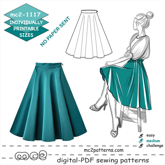 Classy Circle Skirt with Zipper