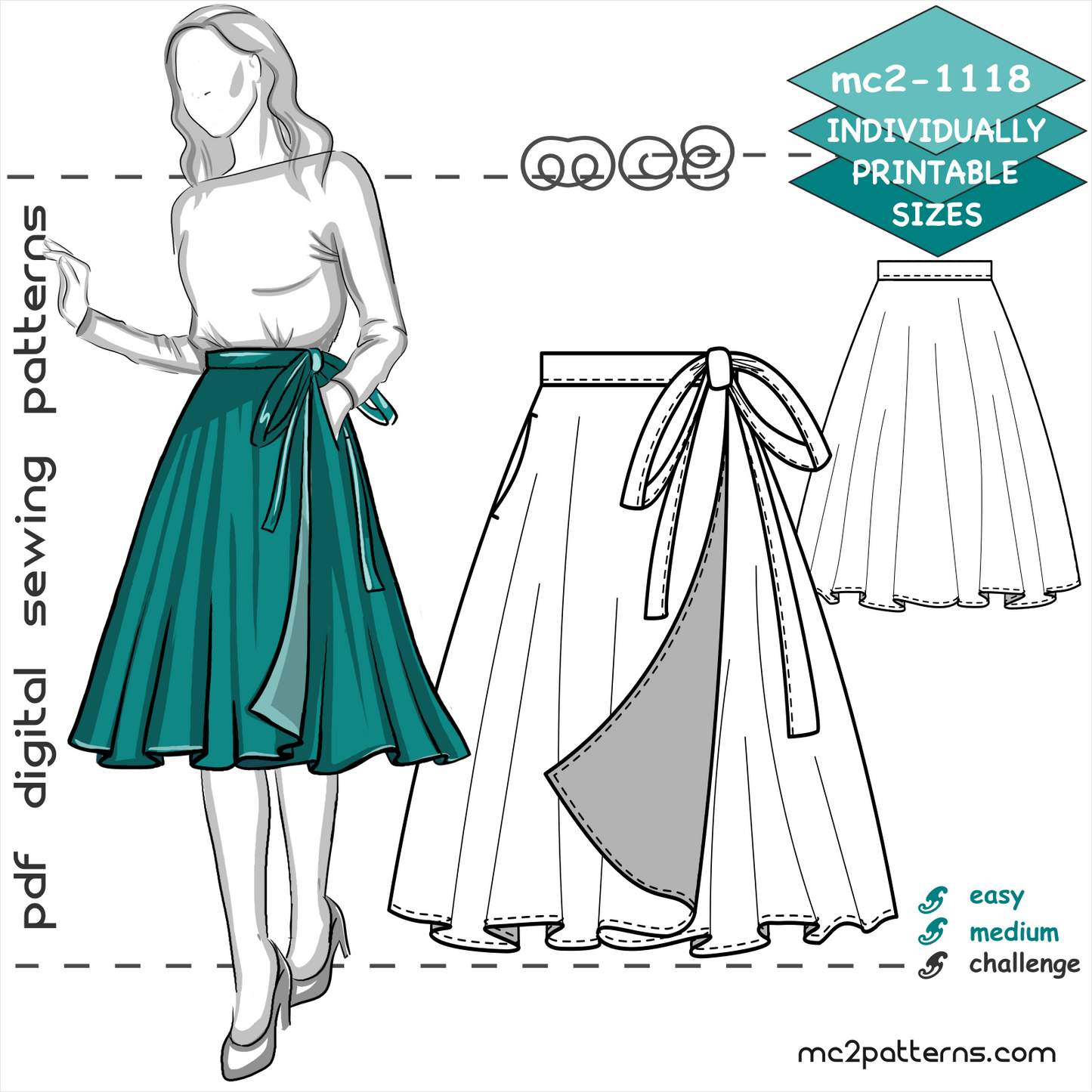 Wrap Circle Skirt with Optional Inseam Pockets