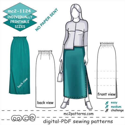 Pull-on Paper-bag Pencil Skirt Fitted-back