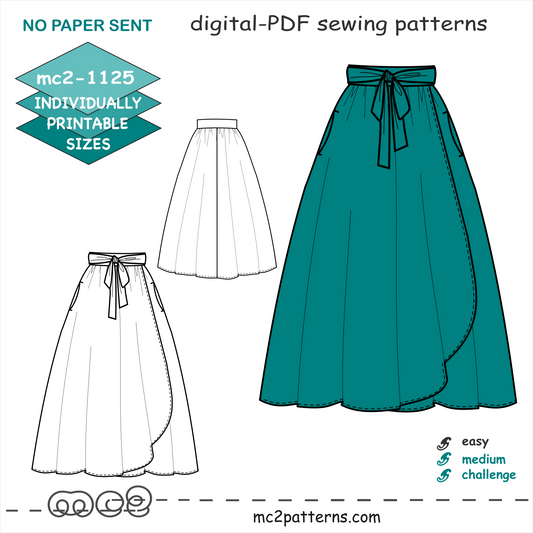 Wrap Maxi Skirt Flared Peasant
