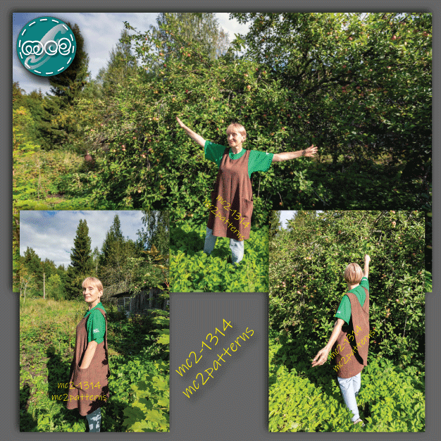 Cross-back Apron A-line NO-lining Japanese-style / mc2-1314