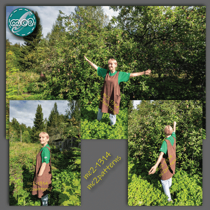 Cross-back Apron A-line NO-lining Japanese-style / mc2-1314