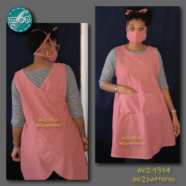 Cross-back Apron A-line NO-lining Japanese-style / mc2-1314