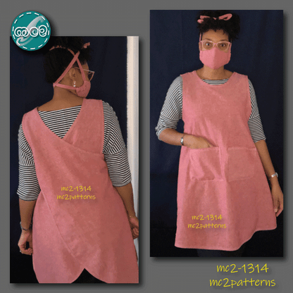 Cross-back Apron A-line NO-lining Japanese-style / mc2-1314
