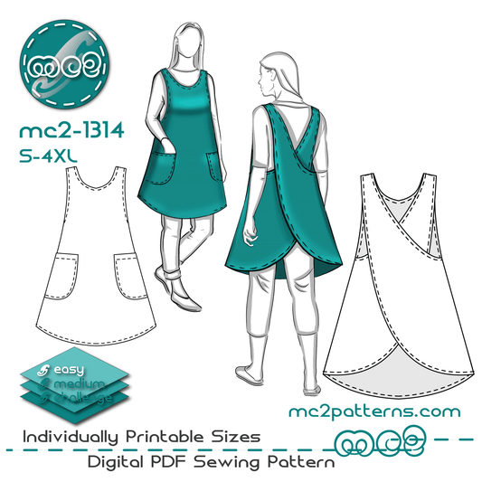 Cross-back Apron A-line NO-lining Japanese-style / mc2-1314