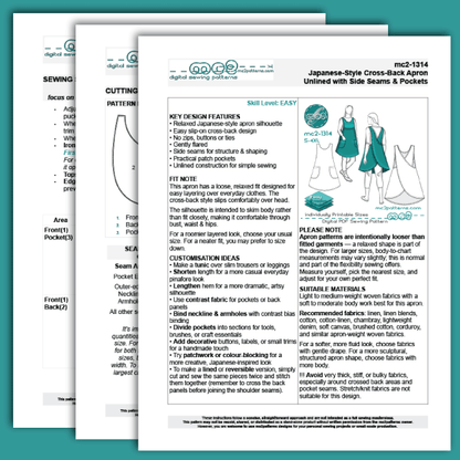 Cross-back Apron A-line NO-lining Japanese-style / mc2-1314