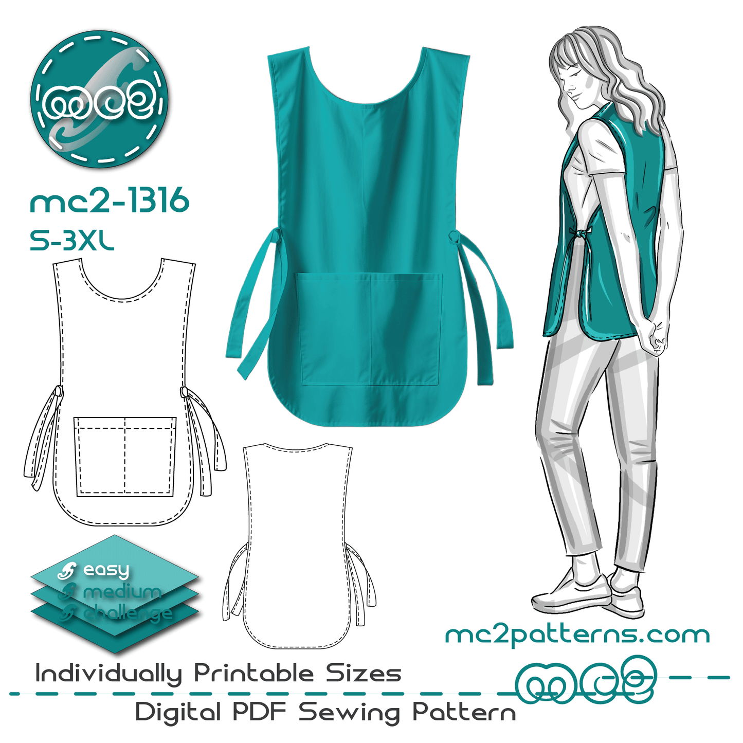 Classic Tabard-Apron Easy-to-make / mc2-1316
