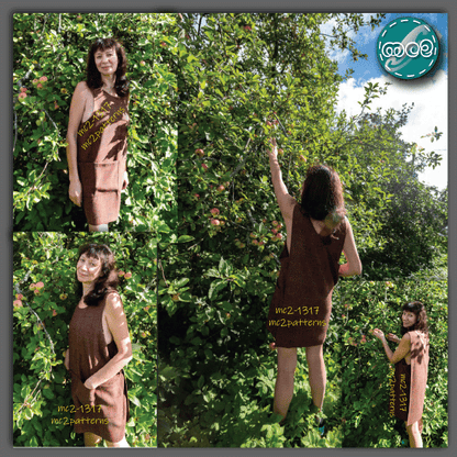 Cross-Back Pinafore Apron Straight Boxy Japanese-style / mc2-1317