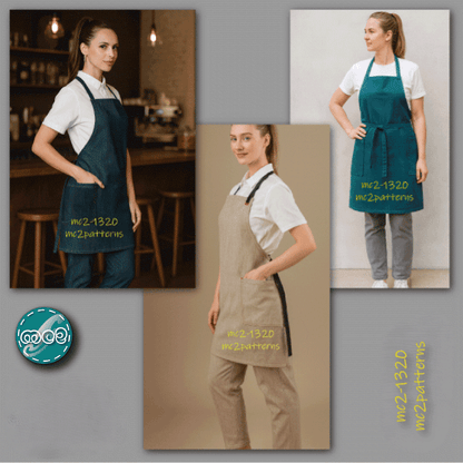 Chef/Barista Apron with Halter-neck & Back Pockets / mc2-1320