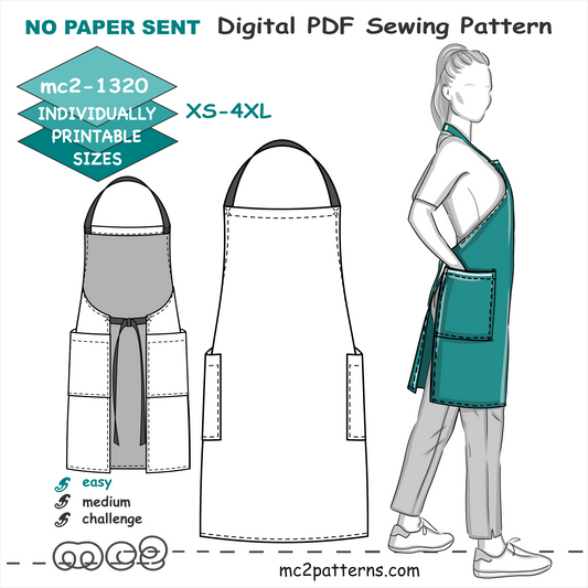 Chef/Barista Apron with Halter-neck & Back Pockets