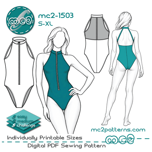 One-piece Swimsuit, Zip-Front / mc2-1503
