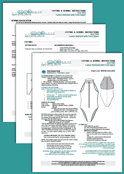 1-piece Swimsuit with Zip-Front