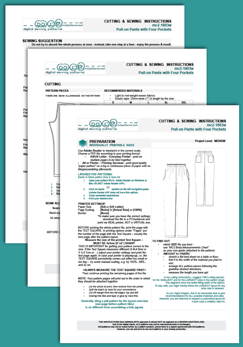 Pull-on Pants/ Scrubs with Four Pockets for women