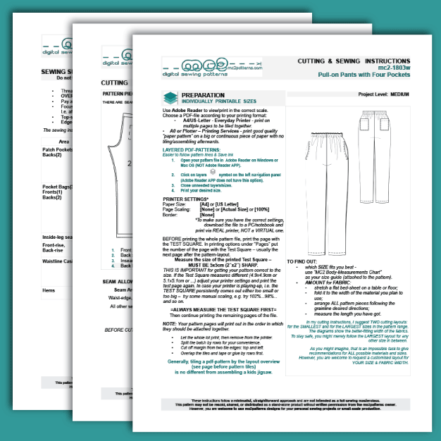 Pull-on Pants, Four Pockets / mc2-1803w