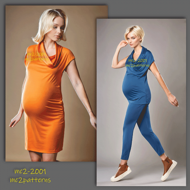 Shift Dress Tunic Drop-shoulder Cowl-neck