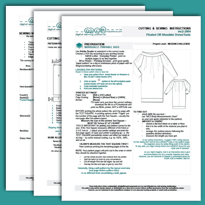 Pleated Off-Shoulder Dress Tunic / mc2-2004